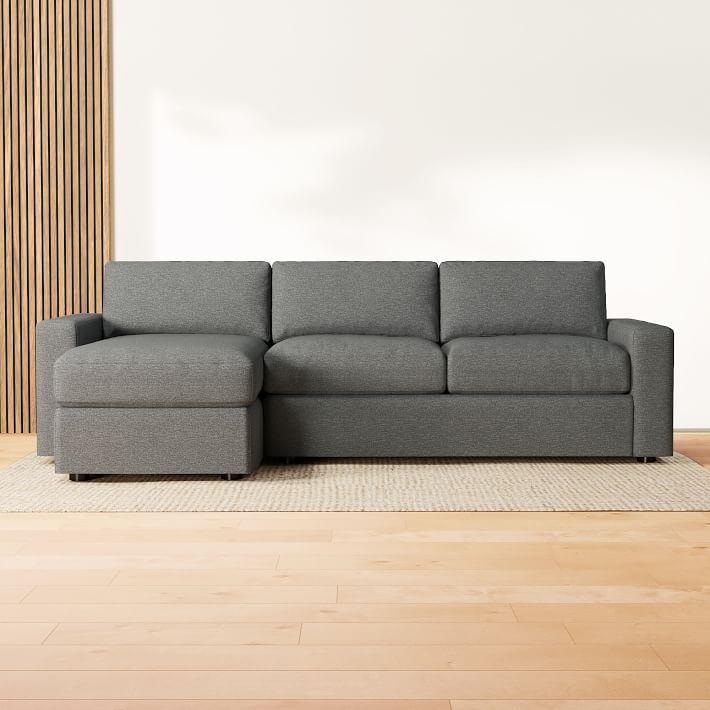 Urban 2 Piece Sleeper Sectional w Storage Chaise 111 West Elm