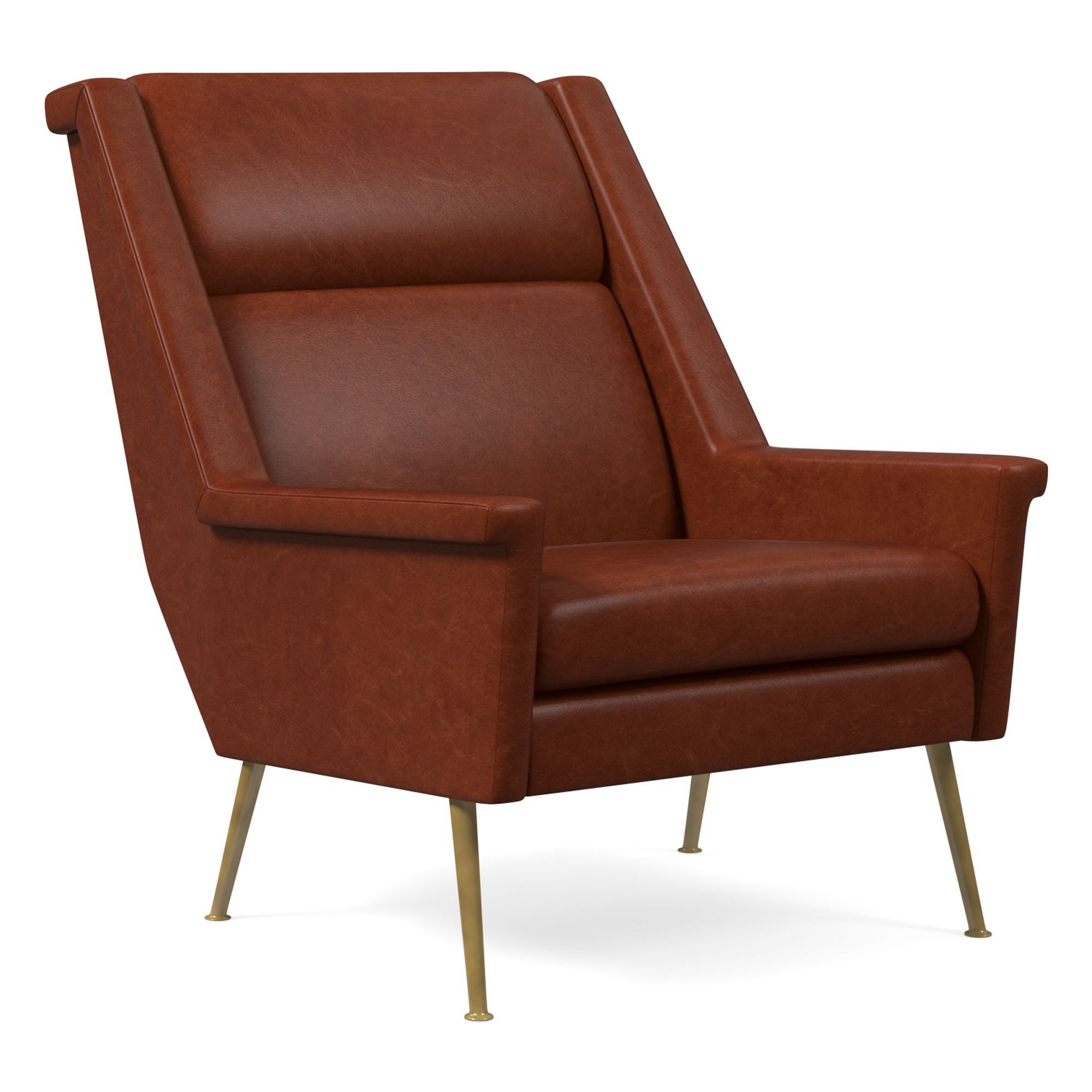 Carlo Highback Chair, Poly, Saddle Leather, Nut