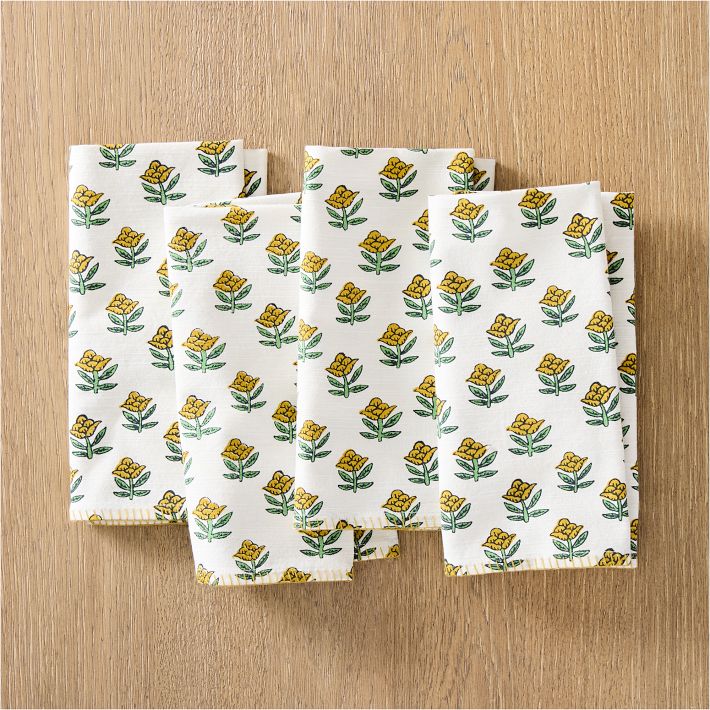 RHODE Begonia Cotton Napkin Sets - Dijon Set of 8