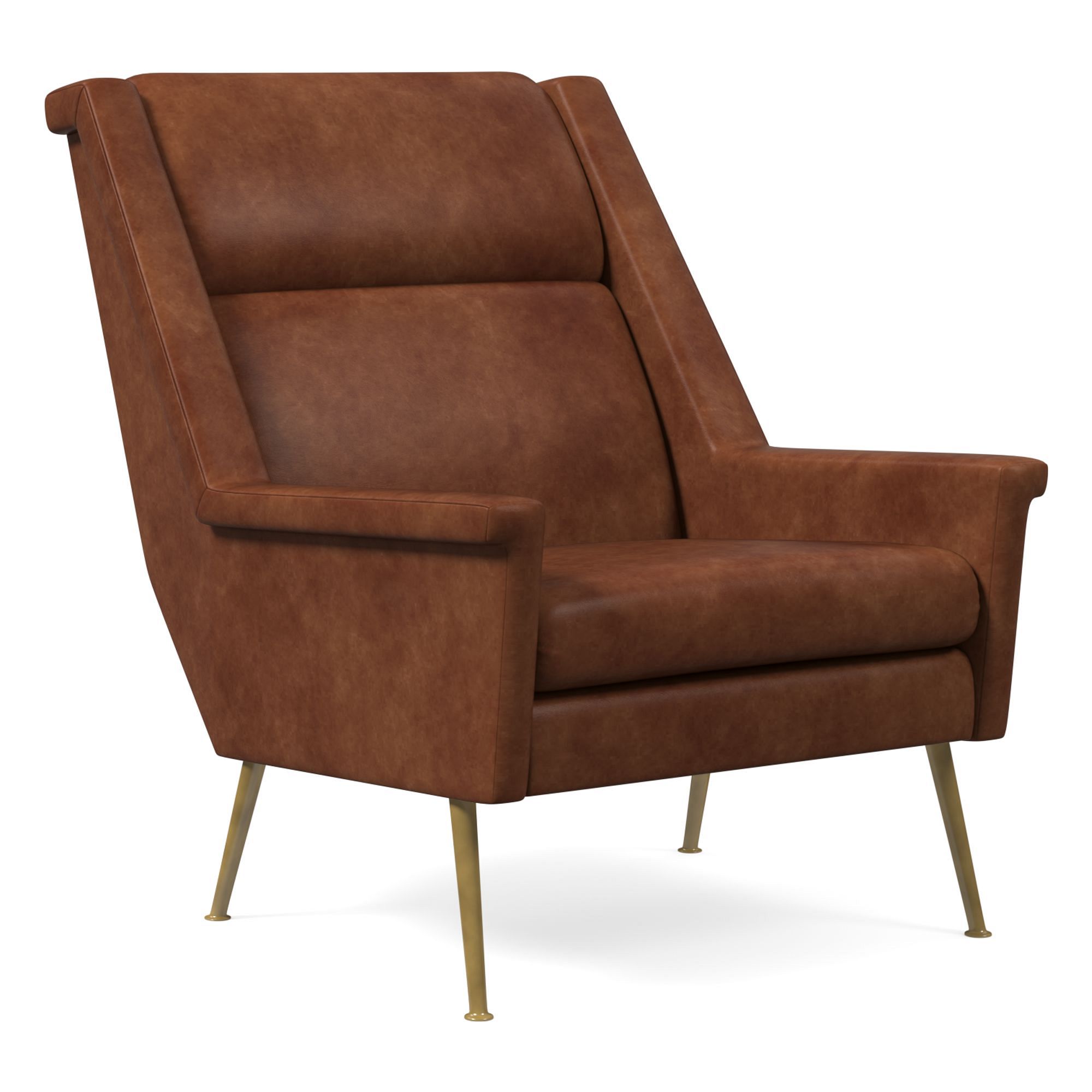 Carlo Highback Chair, Poly, Saddle Leather, Nut