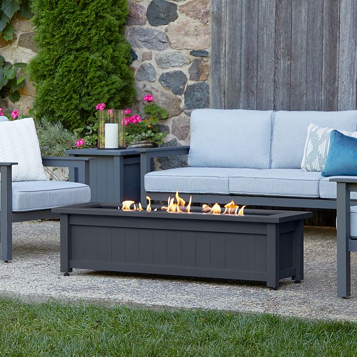 Ulysses Rectangle Steel Propane Fire Pit (50&quot;)