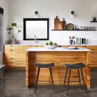 Oak Wood Leather Saddle Bar &amp; Counter Stools