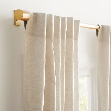 For Shannon: Two West Elm European Flax 2024 Linen Melange Curtains, 48