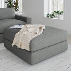 Urban Ottoman Down Blend Performance Washed Canvas White Concealed Supports West Elm