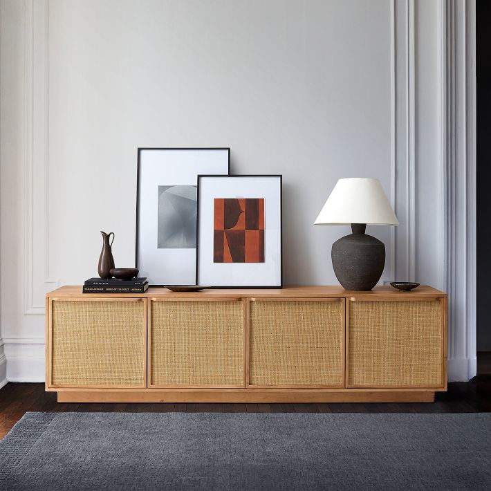 Callahan Rattan Media Console 80 West Elm