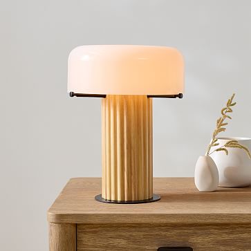 Table Lamp With Fluted top Lampshade