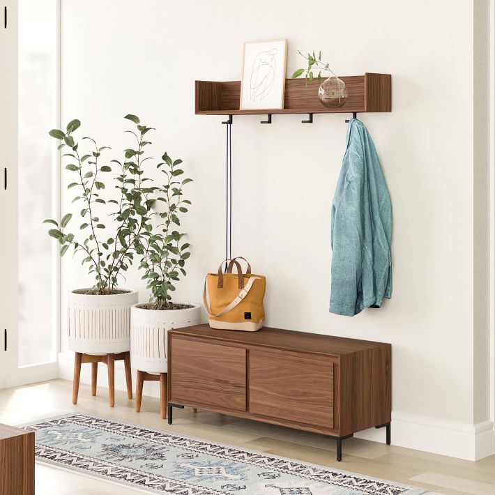 Nolan Entryway Bench Wall Shelf Set