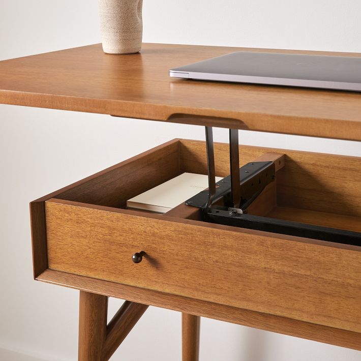 Mid century modern adjustable height desk discount