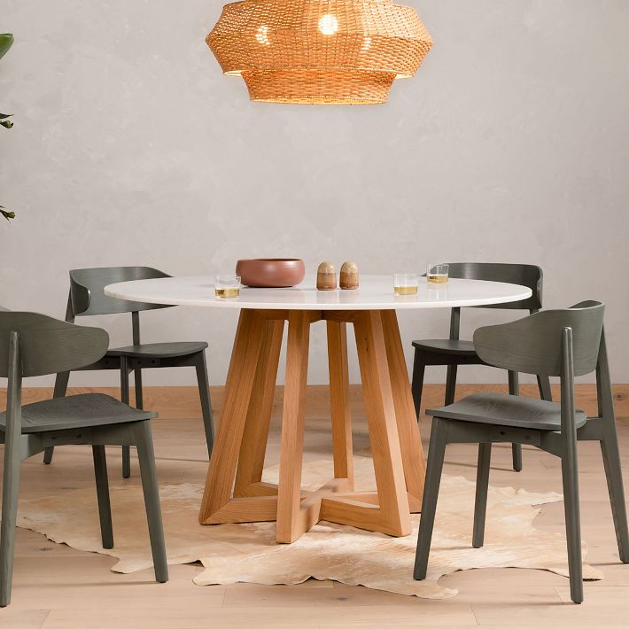 Fanned Base Round Dining Table 42 55 West Elm