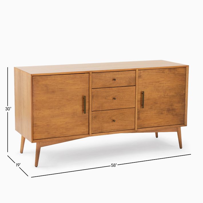Mid Century 58 Buffet Media Console Acorn West Elm