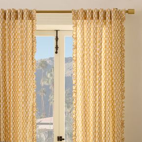 Ruffle Stripe Organic buy Curtain Set