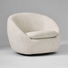 Cozy Swivel Chair, Luxe Chenille Frost Gray