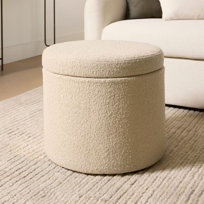 Emmett Round Storage Ottoman Stylish Functional West Elm