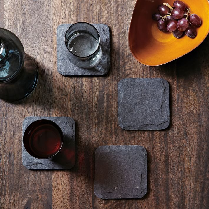 Black Slate Coasters (Set of 4)