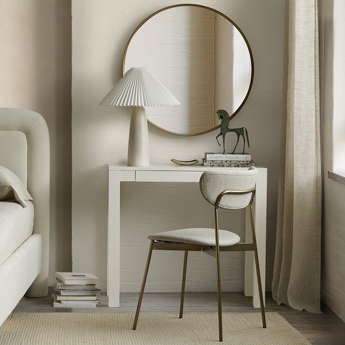 Small white parsons desk sales