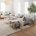 Andes Petite Left Arm 3 Seat Performance Distressed Velvet Pink Mauve Dark Pewter West Elm