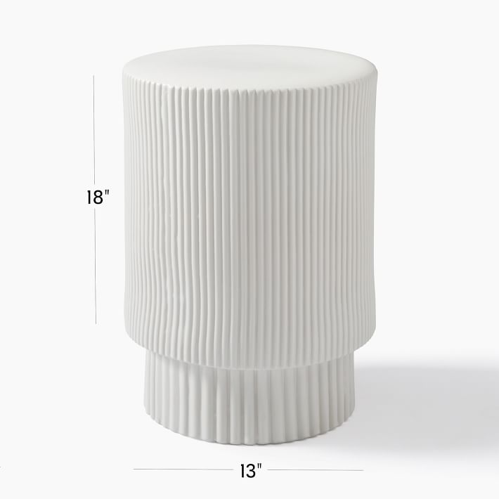 Fluted Ceramic Side Table Stylish Versatile West Elm