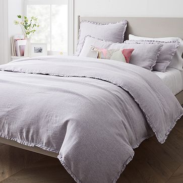 West Elm European Flax Linen store Duvet Cover and Shams