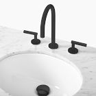 Open Box: Watermark Adan Widespread Gooseneck Faucet, Matte Black