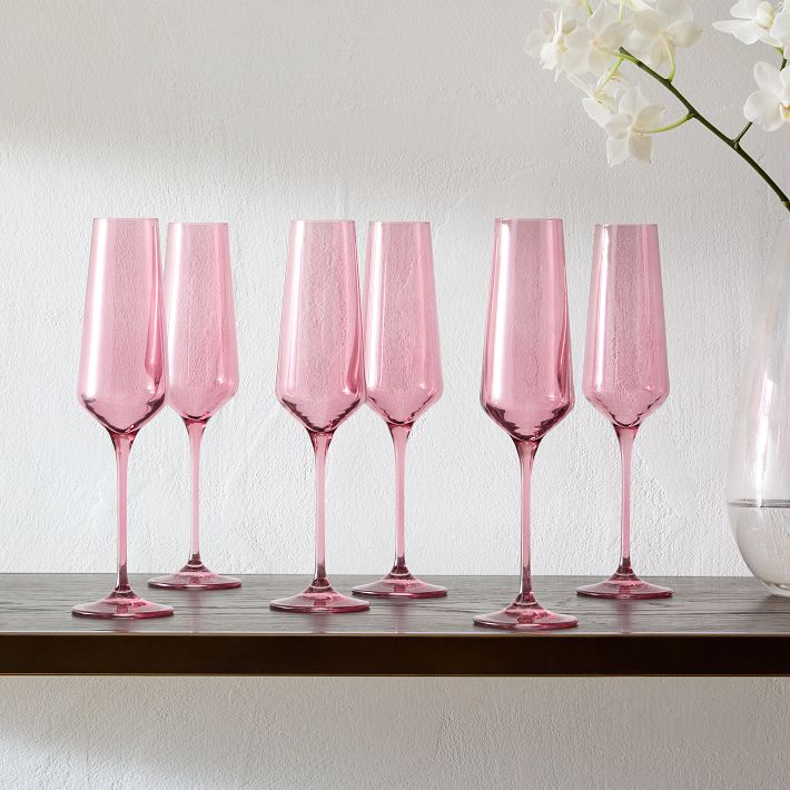 Estelle Colored Glass Champagne Flute (Set of 6)