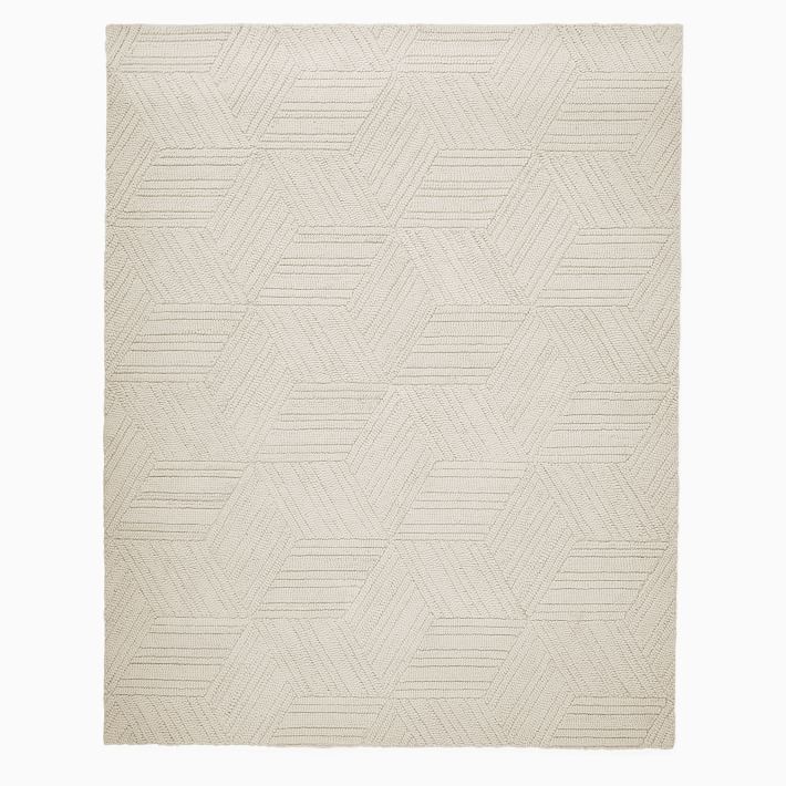 Textured Hexagon Wool Rug