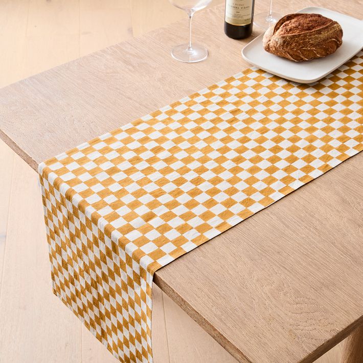 Block-Printed Linen Runner