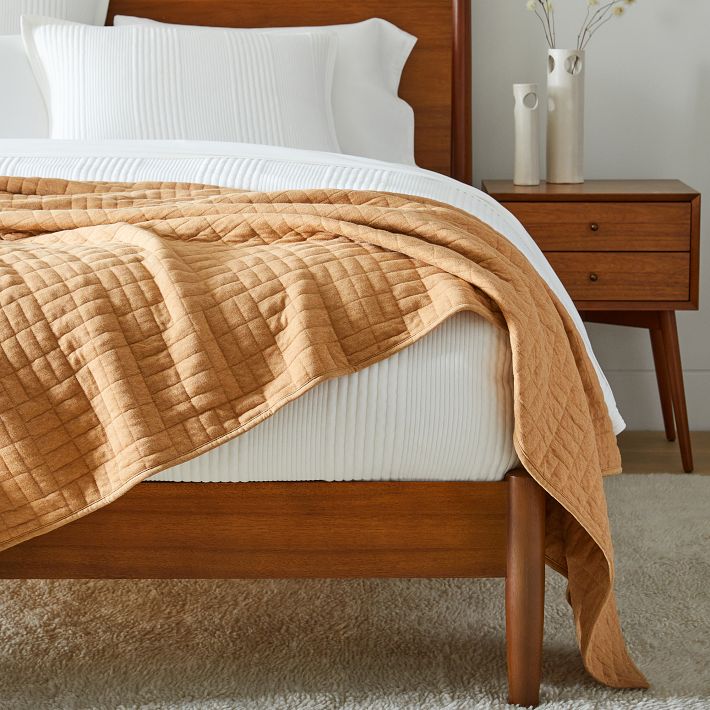 New West Elm King Cotton Cloud Jersey sale Duvet Cover in Golden Oak