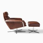 Kristoff Leather Swivel Chair &amp; Ottoman Set