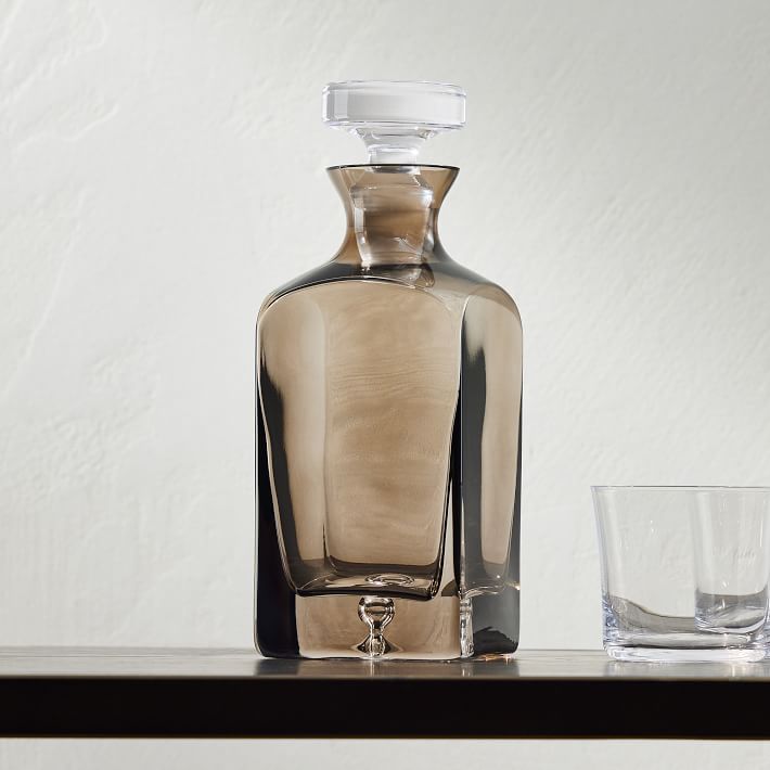 Estelle Colored Glass Decanter Gray Smoke