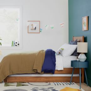 Mid-Century Single Bed & Trundle - Stylish Kids' Furniture | West Elm