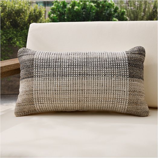 Outdoor Natural Half Block Pillow West Elm