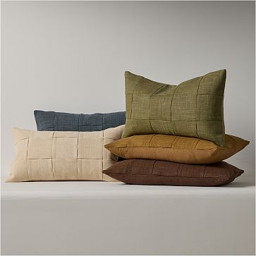 Neutral Sand Basket Weave Accent Throw Pillow Neutral Sand Basket Weave Accent Throw Pillow