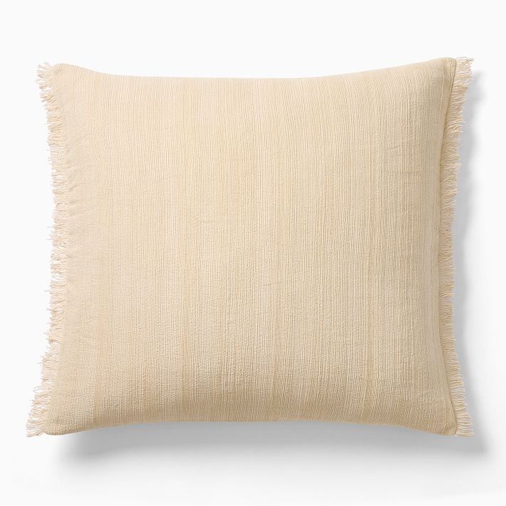Textured Fringe Pillow Cover