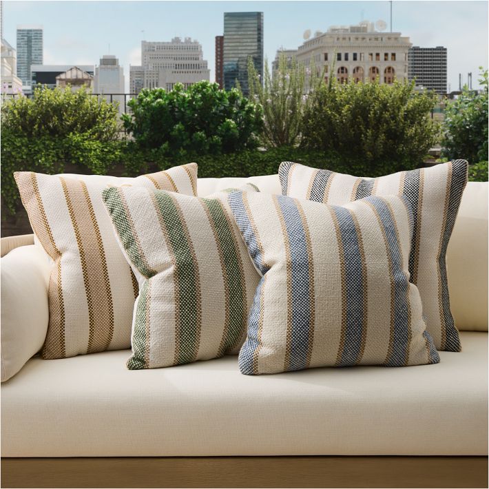 Avalon/Stone Harbor Hand Embroidered Cabana Stripe Pillowcase-10x20 main image 1