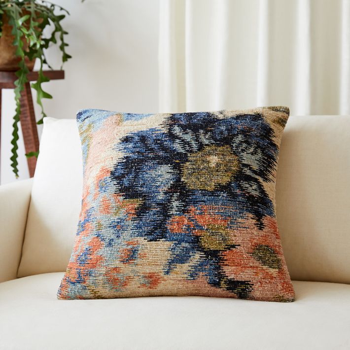 Floral Ikat PC Blue Indigo 20x20 West Elm