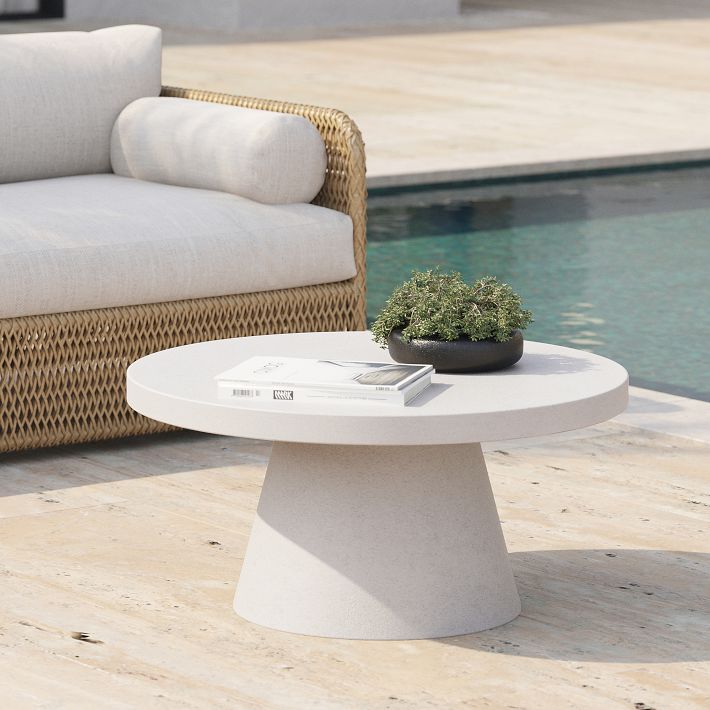 Outdoor round concrete coffee table hotsell