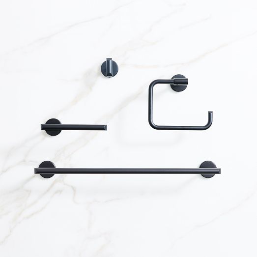 Mid-Century Bathroom Hardware - Matte Black | West Elm