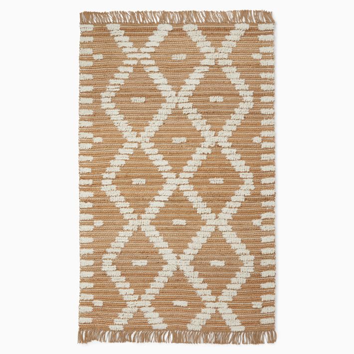 Textured Lattice Wool &amp; Jute Rug