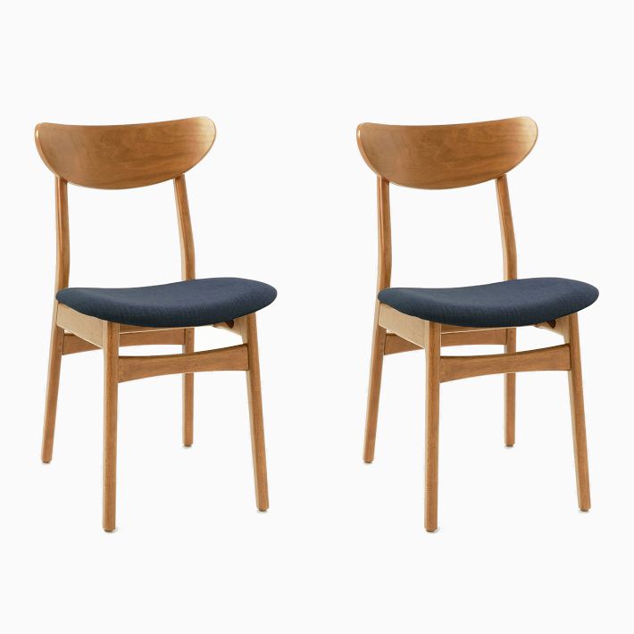 Open Box: Classic Café Upholstered Dining Chair, Nightshade, Acorn, Set of 2