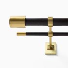 OPEN BOX: Mid Century Curtain Rod, Double Curtain Rod, Carbon/Antique Brass, 44 to 108