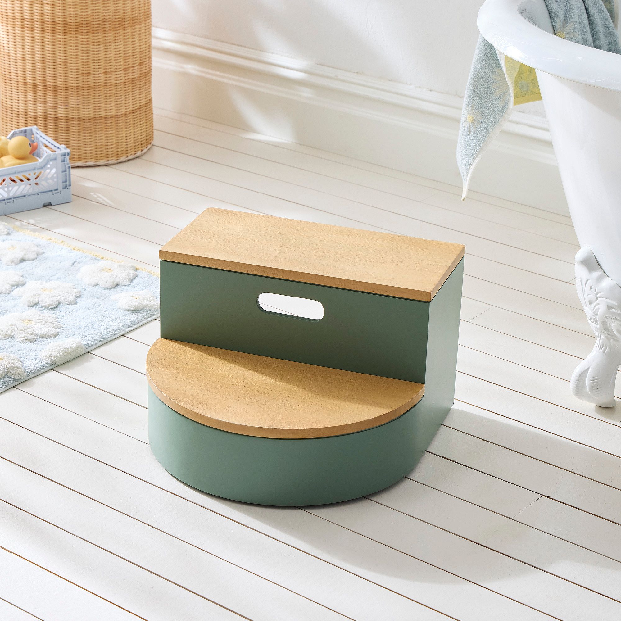 Miso Storage Step Stool - Mango Wood, Compact Design