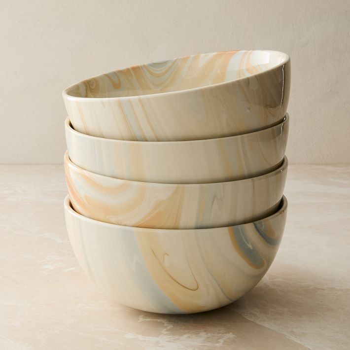 Marble Swirl Ramen Bowl Sets