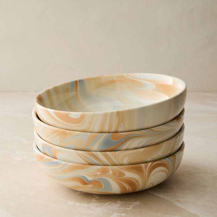 Marble Swirl Pasta Bowl Set of 8