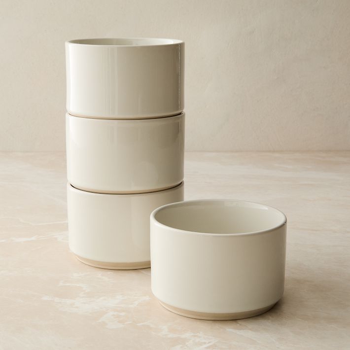 Straight-Sided Stoneware Rice Bowl Sets (Set of 4)