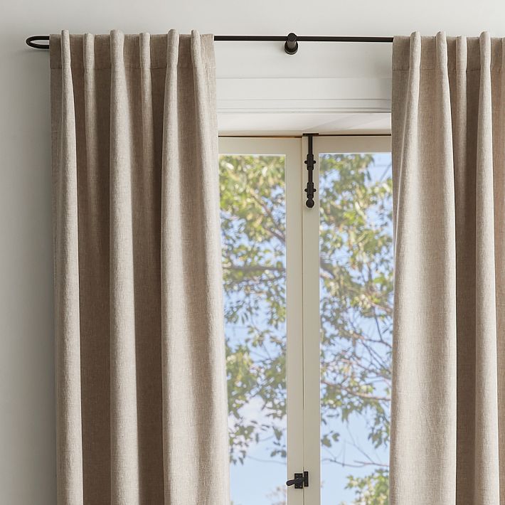 Deals West Elm White Linen Blackout Curtains