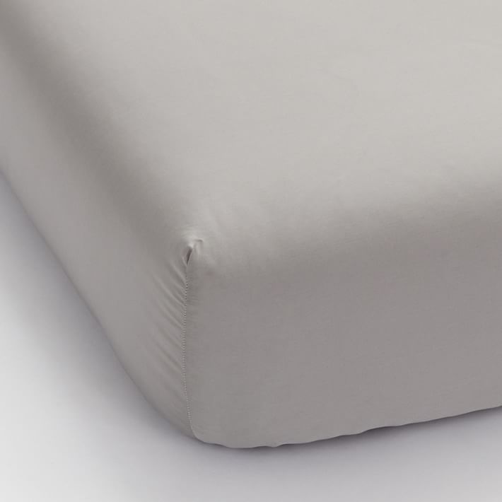 400-Thread-Count Organic Percale Pleated Edge Fitted Sheet