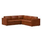 Harris 105" Multi Seat 3-Piece L-Shaped Sectional, Standard Depth, Saddle Leather, Nut