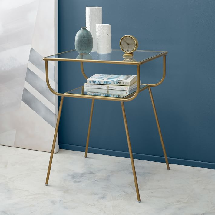 West elm gold nightstand discount