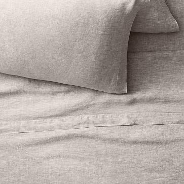 West elm belgian Flax Linen Sheet set queen frost online gray