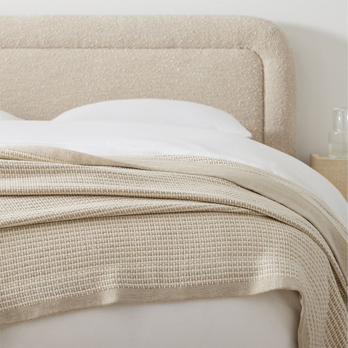 Two-Tone Cotton Linen Blanket King Size